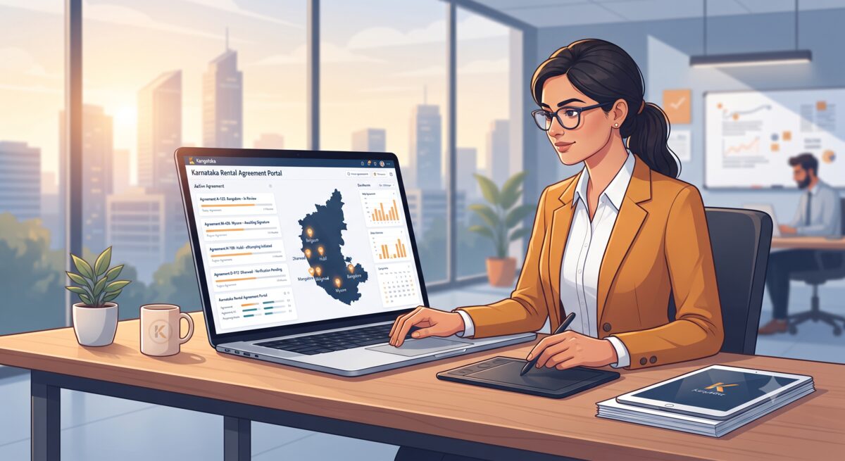 Property manager using Karnataka rental agreement portal to handle multiple agreements across cities